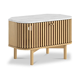 Shorwell Oak Marble Corner TV Unit Natural from Roseland Furniture