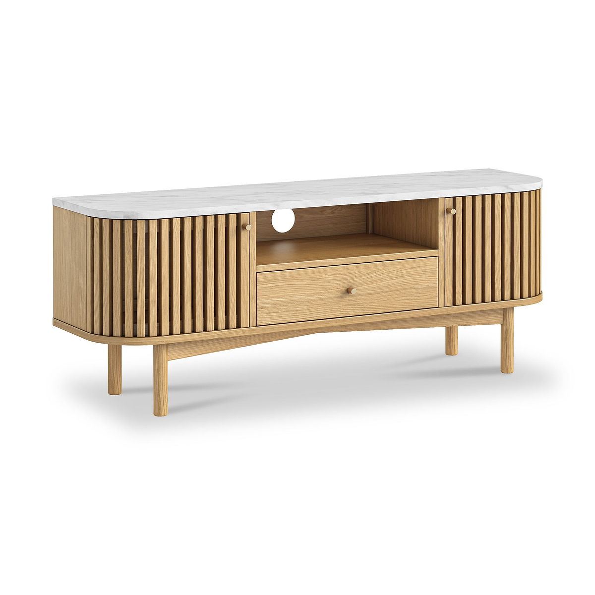 Shorwell Oak Marble 130cm TV Unit Natural from Roseland Furniture