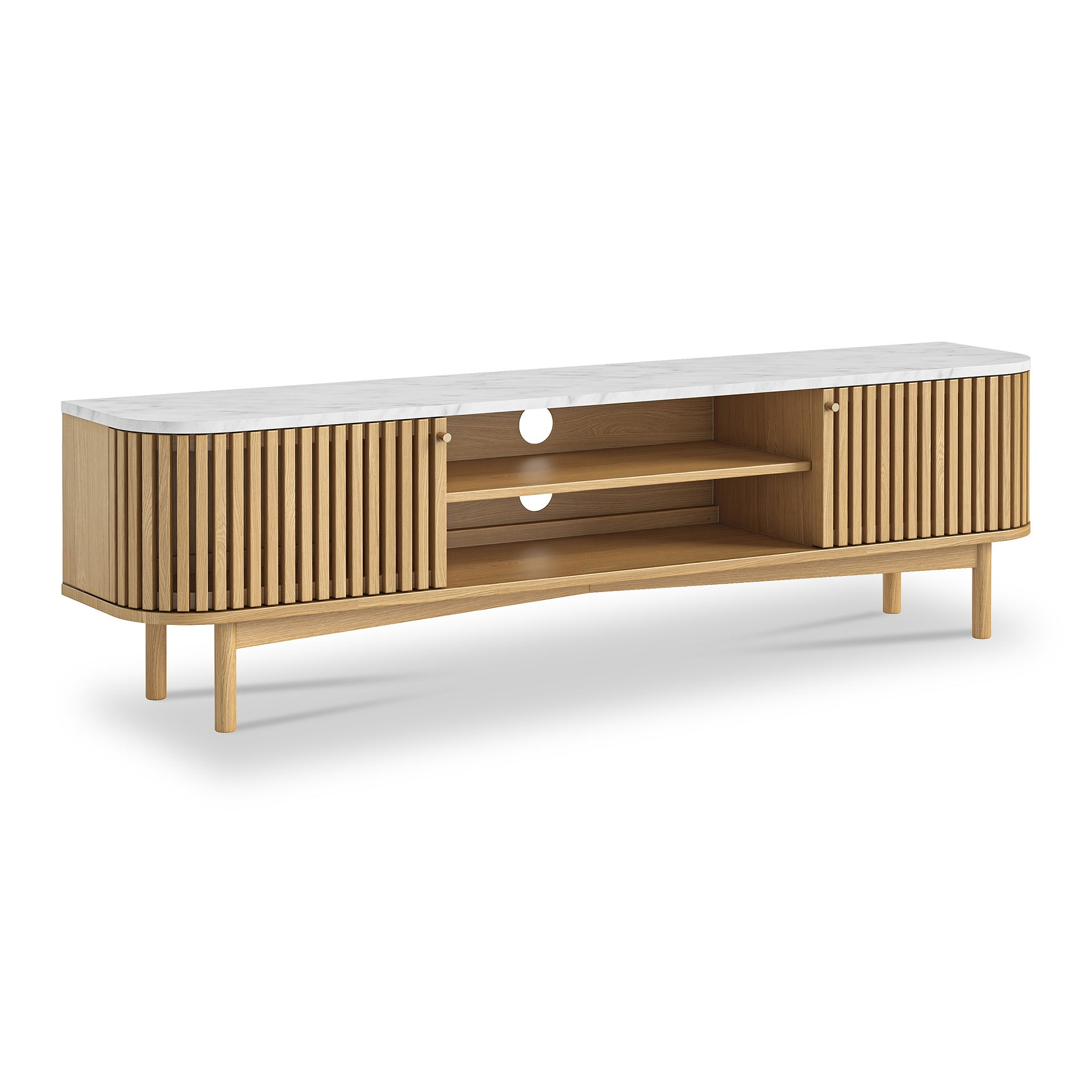 Shorwell Oak Marble180cm TV Unit Natural from Roseland Furniture