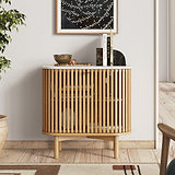 Shorwell Oak Marble Cupboard Natural from Roseland Furniture