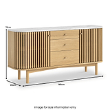 Shorwell Oak Marble 3 Drawer Sideboard Natural from Roseland Furniture