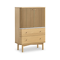 Shorwell Oak Marble 2 Drawer 2 Door Cabinet Natural from Roseland Furniture