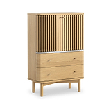 Shorwell Oak Marble 2 Drawer 2 Door Cabinet Natural from Roseland Furniture