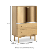 Shorwell Oak Marble 2 Drawer 2 Door Cabinet Natural from Roseland Furniture