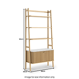 Shorwell Oak Marble Bookcase With 2 Door Slatted Cupboard Natural Life1 from Roseland Furniture