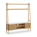 Shorwell Oak Marble Large Ladder TV Unit Natural from Roseland Furniture