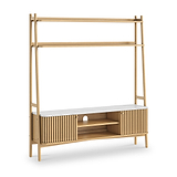 Shorwell Oak Marble Large Ladder TV Unit Natural from Roseland Furniture