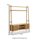 Shorwell Oak Slatted Small TV Ladder Unit Oak from Roseland Furniture