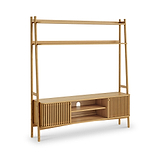 Shorwell Oak Slatted Medium TV Ladder Unit Oak from Roseland Furniture