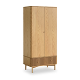 Shorwell Oak Slatted Double Wardrobe With Drawer from Roseland Furniture