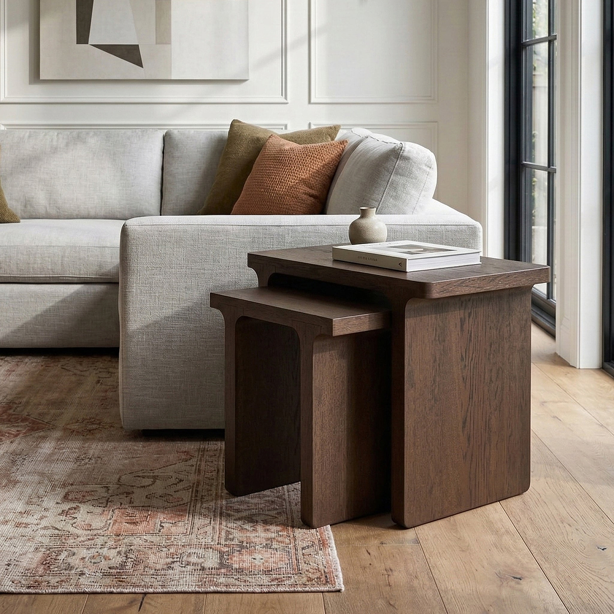 Mylor Oak Nest Of Tables from Roseland Furniture