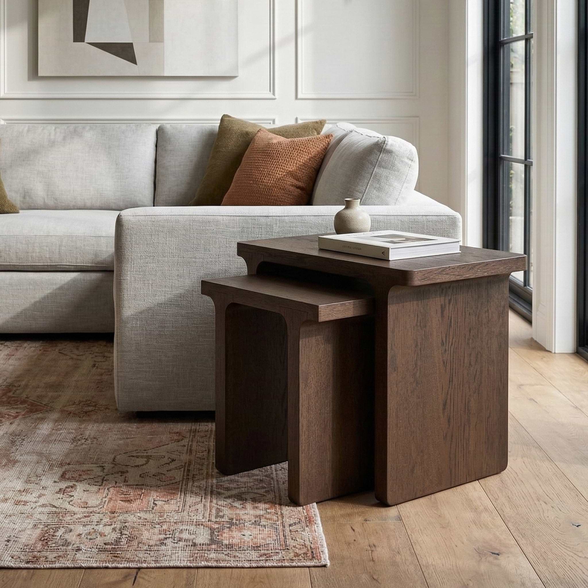 Mylor Oak Nest Of Tables from Roseland Furniture