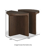Mylor Oak Half Moon Nest of Tables from Roseland Furniture
