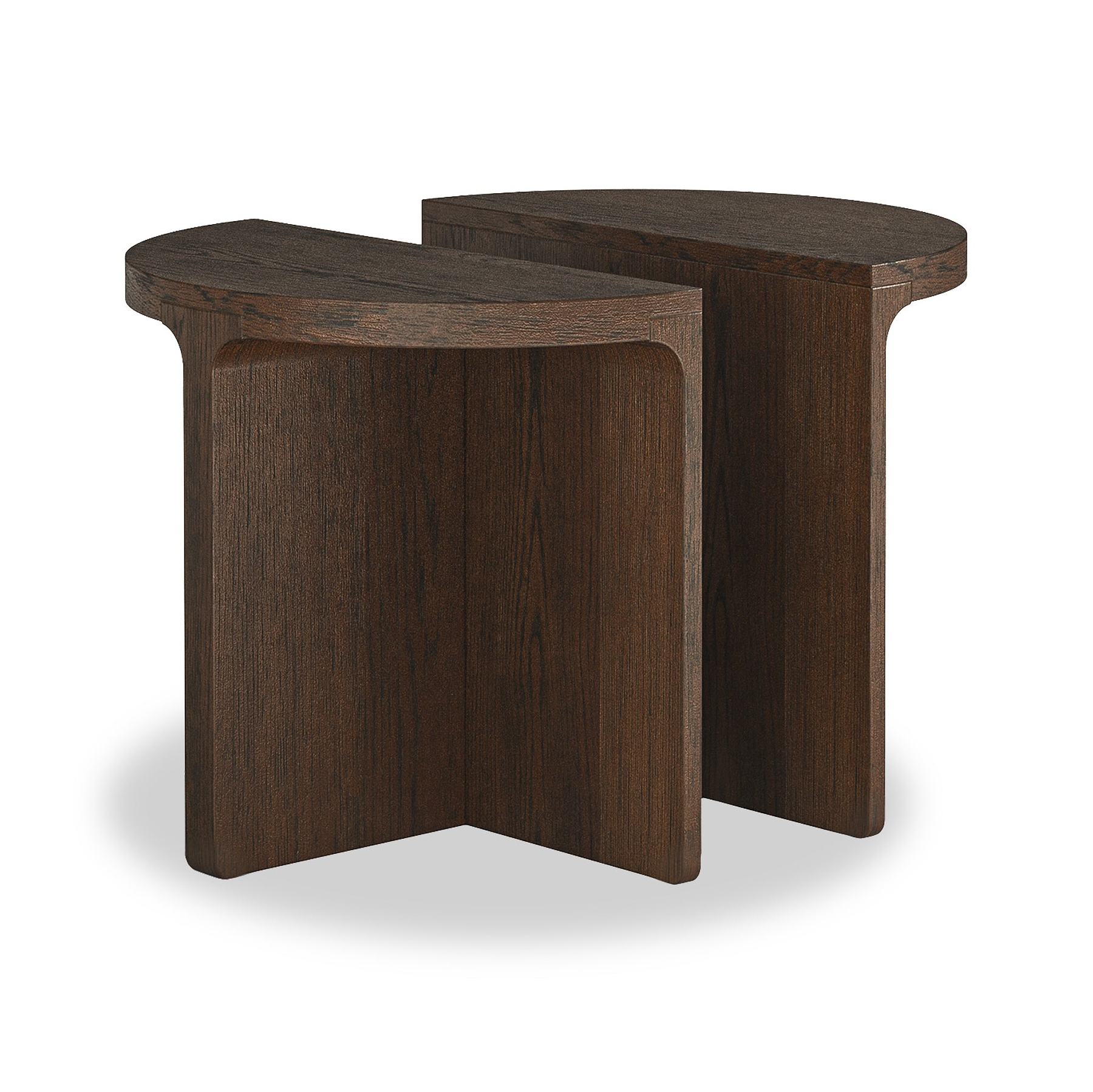 Mylor Oak Half Moon Nest of Tables from Roseland Furniture