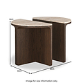 Mylor Oak Travertine Top Half Moon Nest of Tables from Roseland Furniture