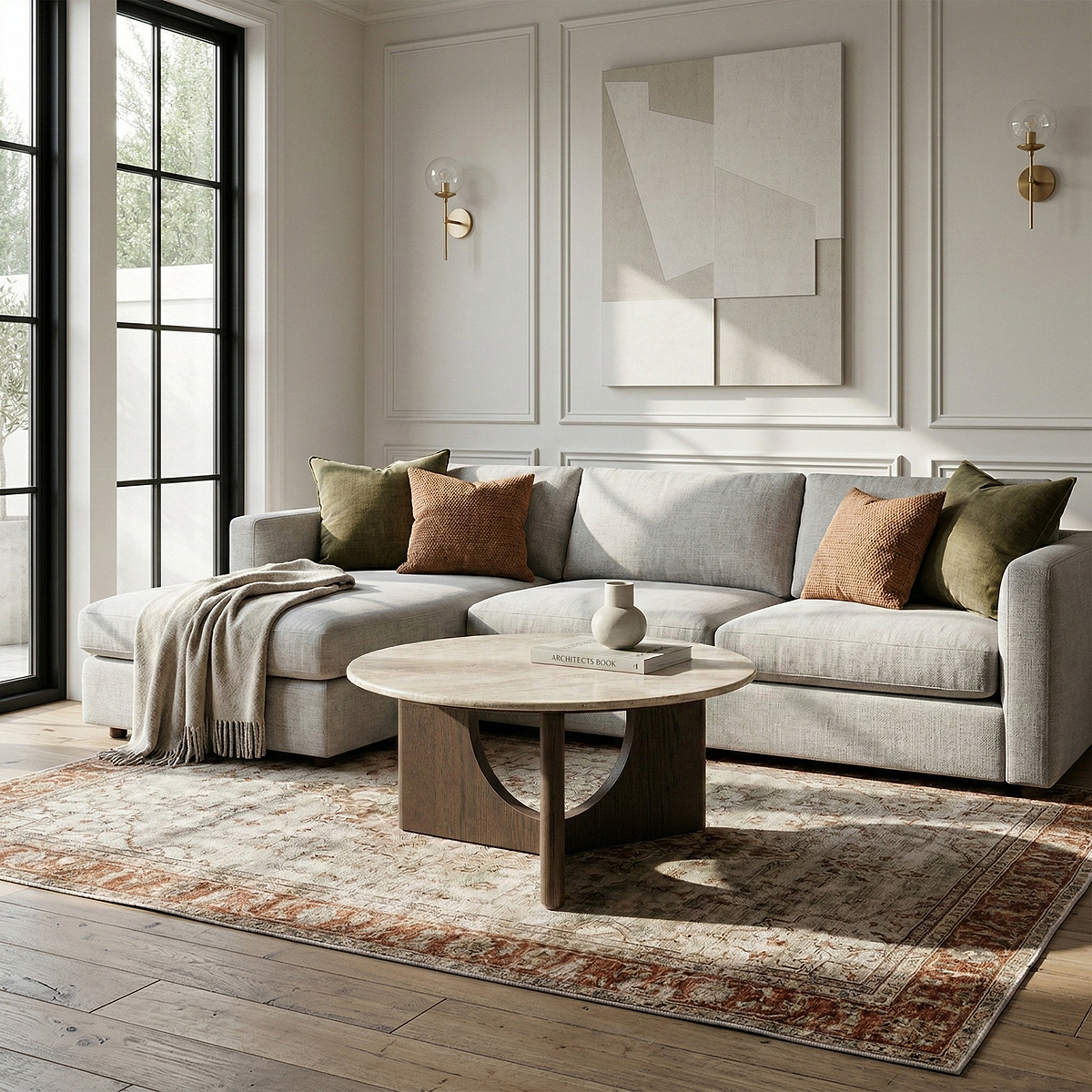 Mylor Travertine Top Coffee Table from Roseland Furniture