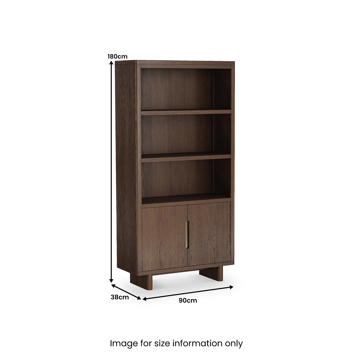 Mylor Oak 2 Door Display Bookcase from Roseland Furniture