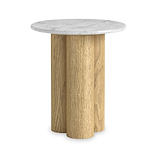 Nyssa Marble Top Columned Side Table from Roseland Furniture