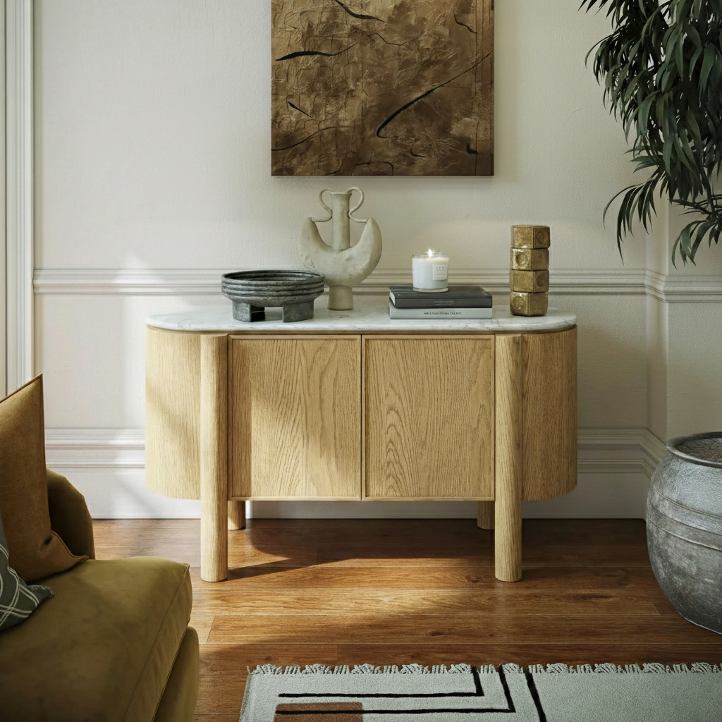 Nyssa Marble Top Small Sideboard from Roseland Furniture