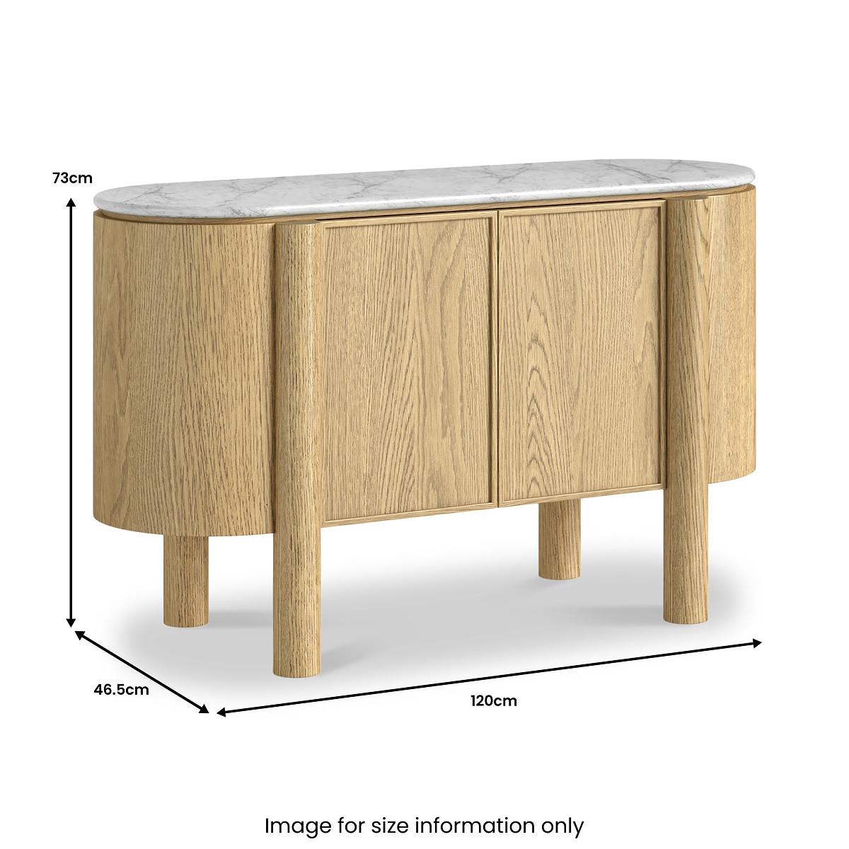 Nyssa Marble Top Small Sideboard from Roseland Furniture