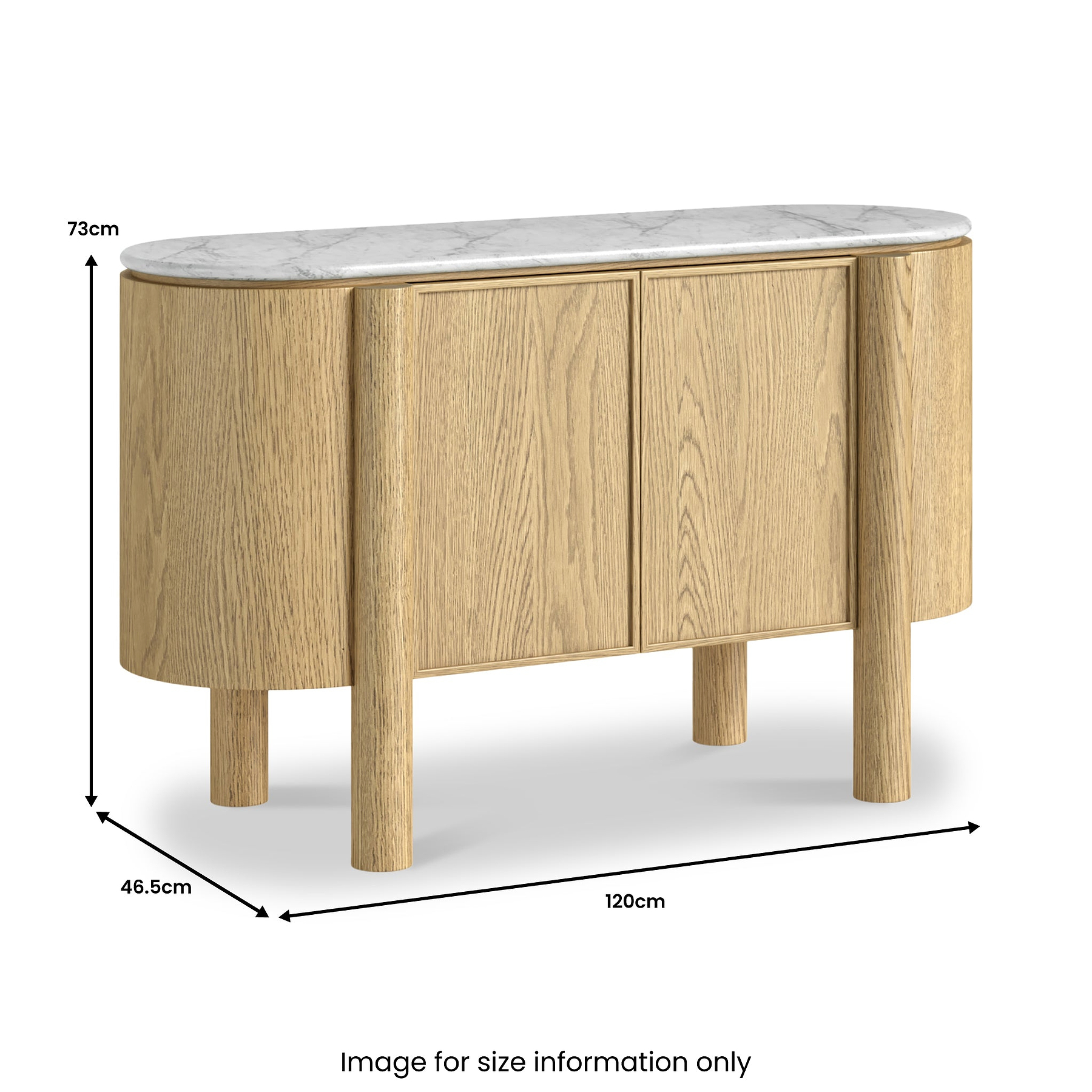 Nyssa Marble Top Small Sideboard from Roseland Furniture