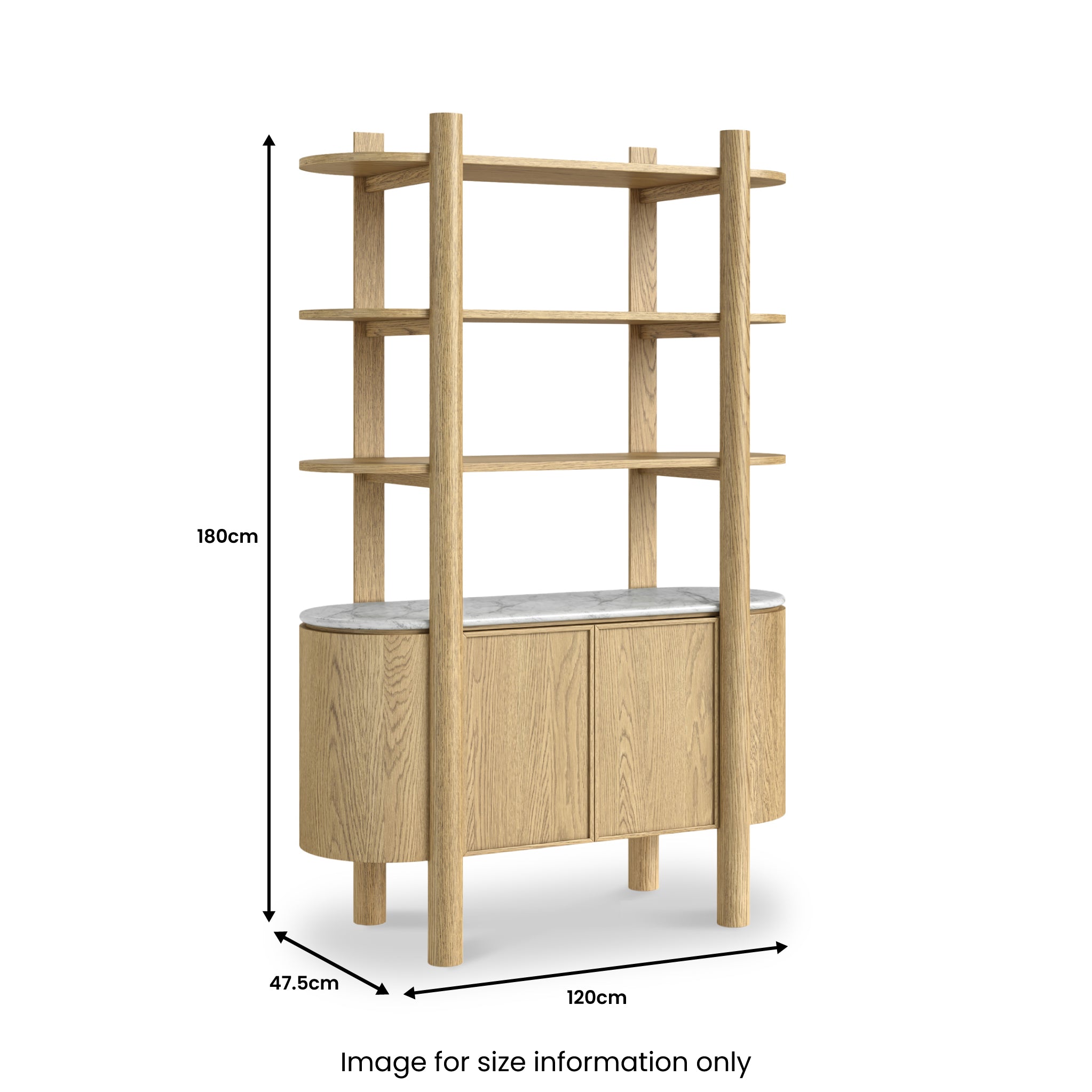 Nyssa Marble Top Bookcase from Roseland Furniture