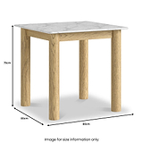 Nyssa Marble Top 80cm Square Dining Table from Roseland Furniture