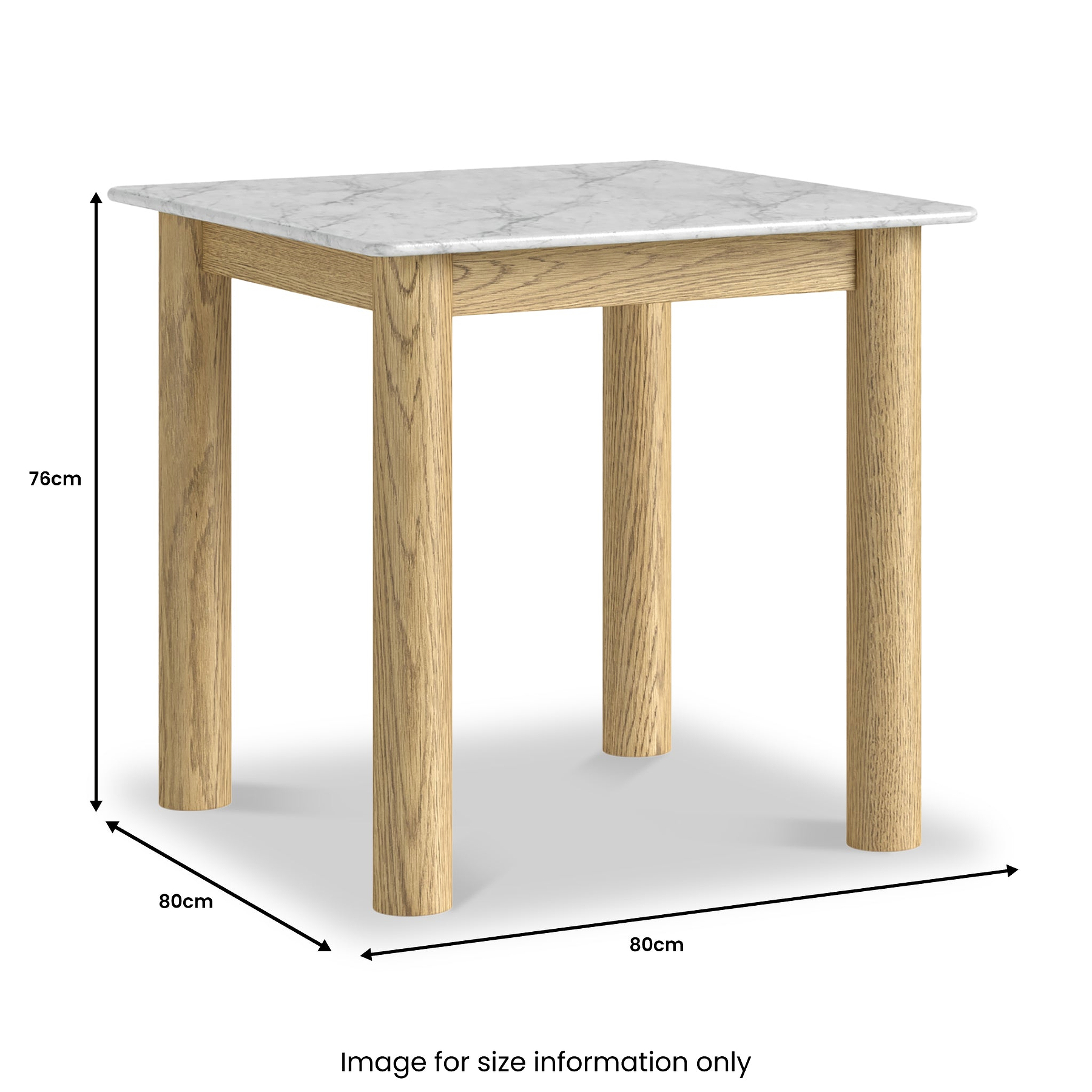 Nyssa Marble Top 80cm Square Dining Table from Roseland Furniture