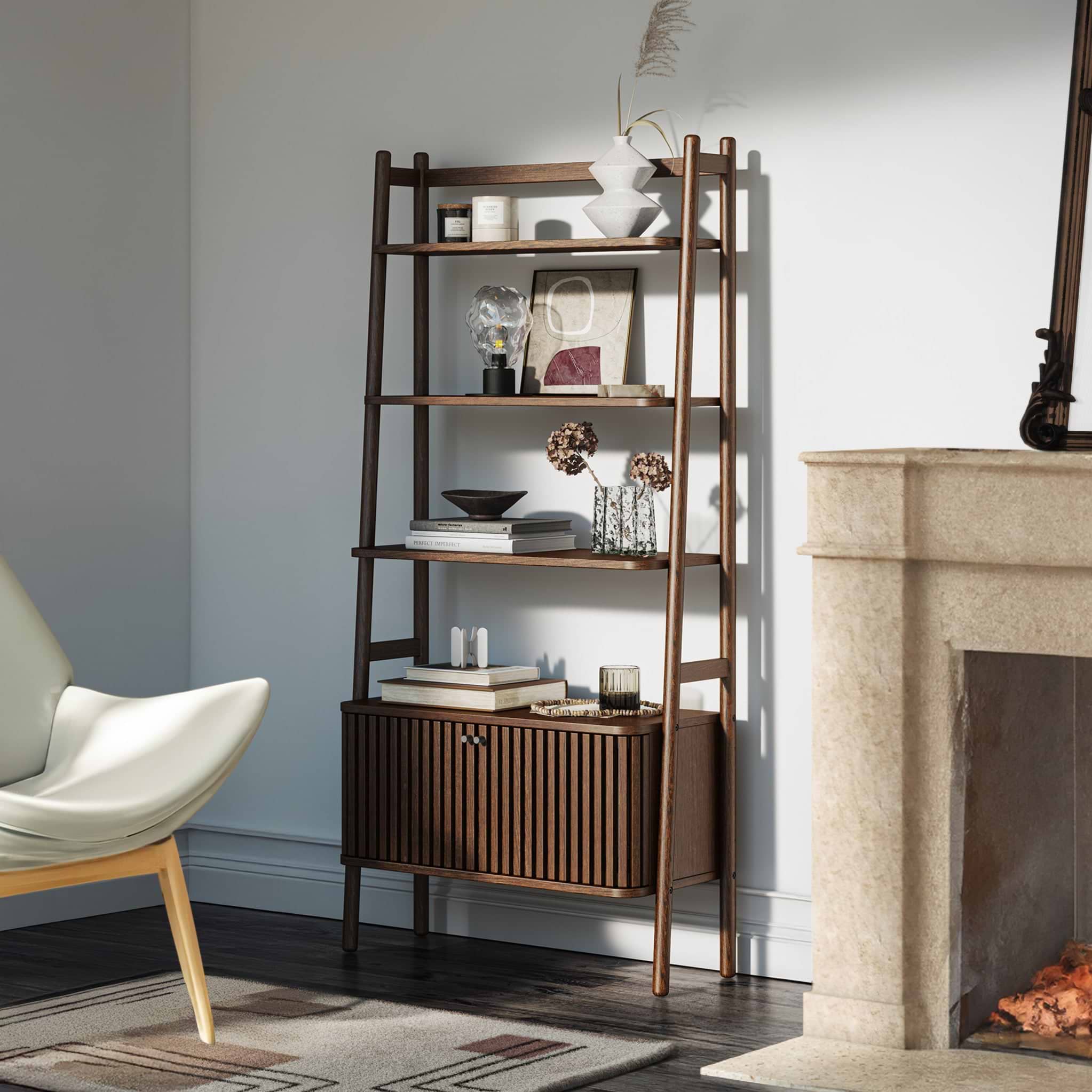 Shorwell Bookcase Dark Stain from Roseland Furniture