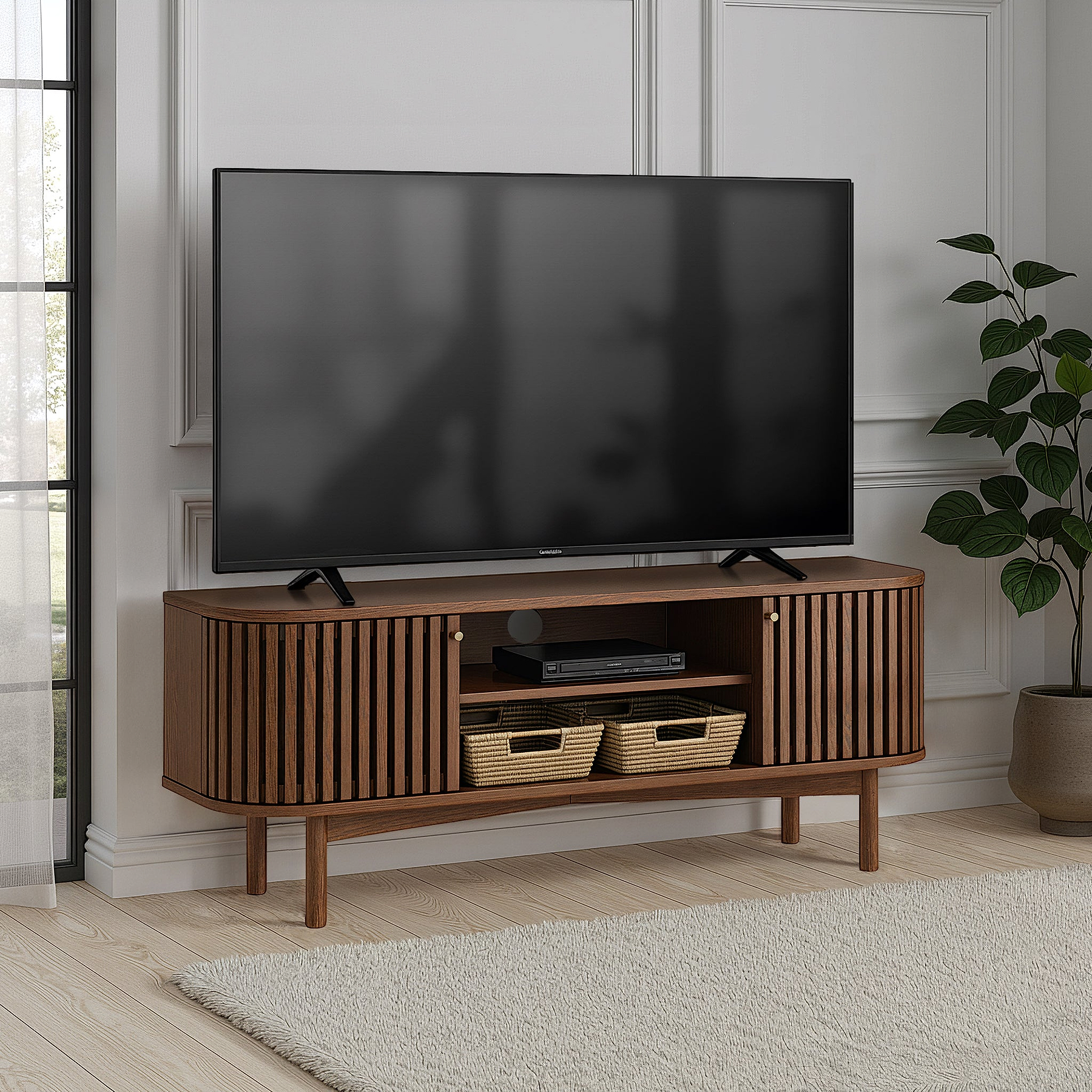 Shorwell TV Unit Dark Stain from Roseland Furniture