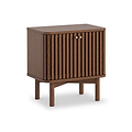 Shorwell Oak Slatted 2 Door Bedside Table Dark Stain from Roseland Furniture