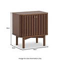 Shorwell Oak Slatted 2 Door Bedside Table Dark Stain from Roseland Furniture
