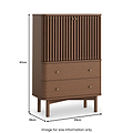 Shorwell Oak Slatted 2 Drawer 2 Door Cabinet Dark Stain from Roseland Furniture