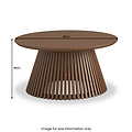 Shorwell Oak Slatted Round Coffee Table Dark Stain Front1 from Roseland Furniture