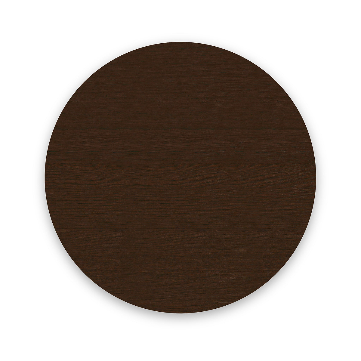 Shorwell Oak Slatted Round Dining Table Dark Stain Front1 from Roseland Furniture