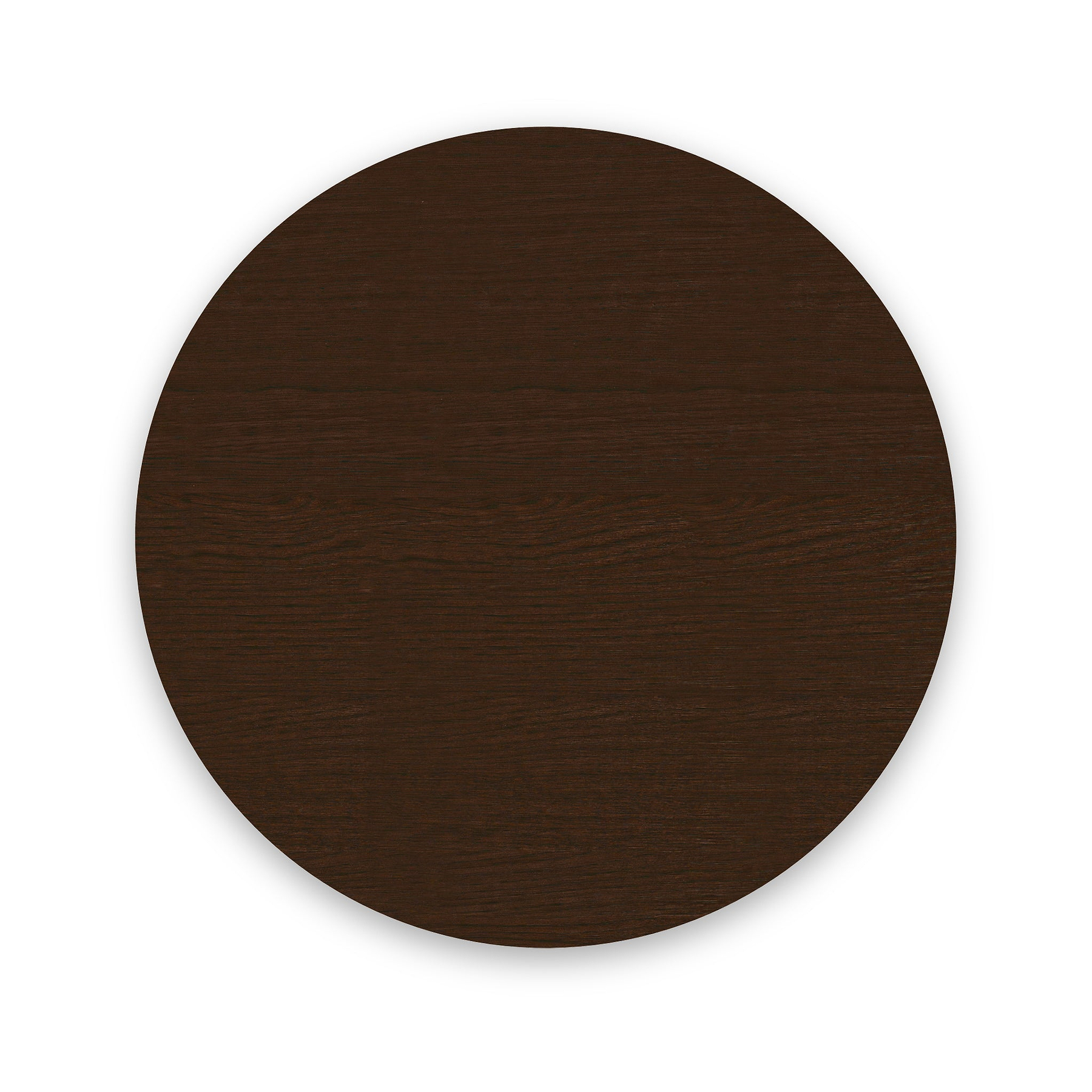 Shorwell Oak Slatted Round Dining Table Dark Stain Front1 from Roseland Furniture