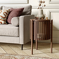 Shorwell Oak Slatted Story 1 Door Side Table Dark Stain from Roseland Furniture
