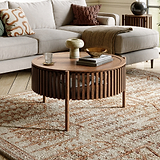 Shorwell Oak Slatted Story 1 Door Coffee Table Dark Stain from Roseland Furniture
