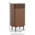 Shorwell Oak Slatted 5 Drawer Tallboy Chest Dark Stain from Roseland Furniture