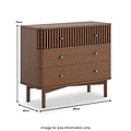 Shorwell Oak Slatted 3 Drawer Chest of Drawers Dark Stain from Roseland Furniture