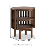 Shorwell Oak Slatted Open Shelf Side Table Dark Stain from Roseland Furniture