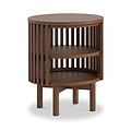 Shorwell Oak Slatted Open Shelf Side Table Dark Stain from Roseland Furniture