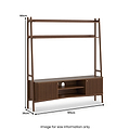 Shorwell Oak Slatted Medium TV Ladder Unit Dark Stain from Roseland Furniture