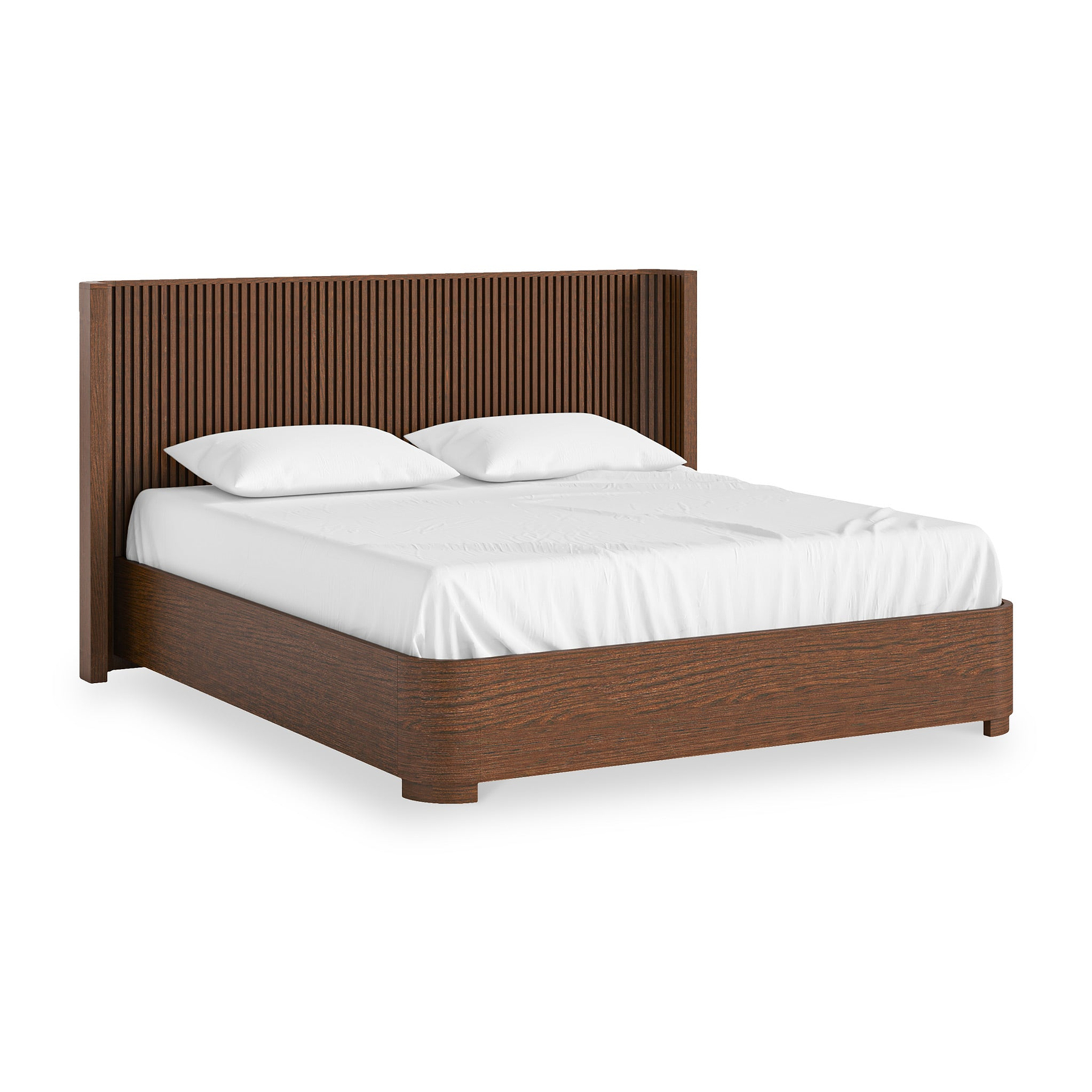 Shorwell Oak Slatted Super King Bed Dark Stain from Roseland Furniture