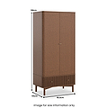 Shorwell Oak Slatted Double Wardrobe With Drawer Dark Stain from Roseland Furniture