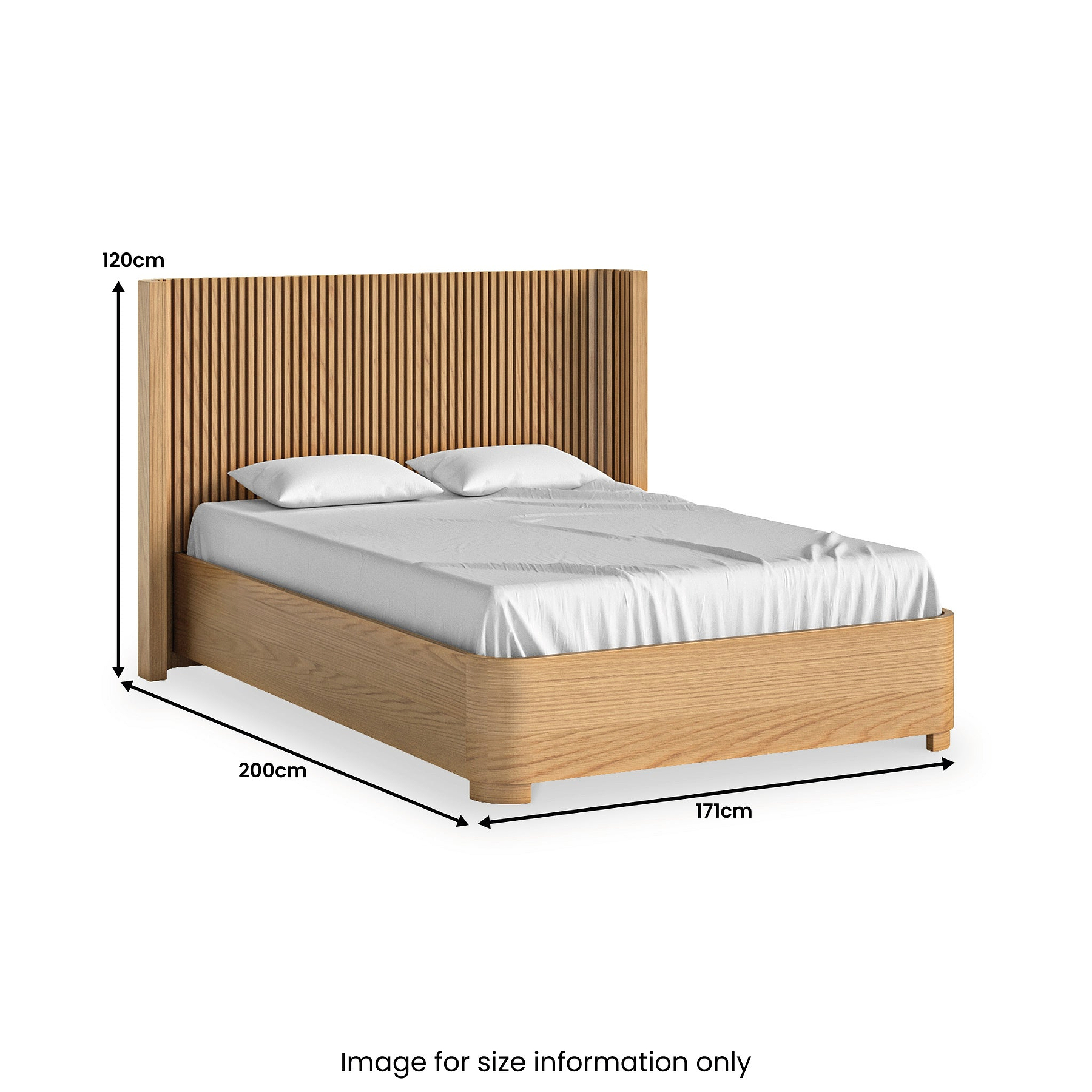 Shorwell Oak Slatted Double Bed from Roseland Furniture