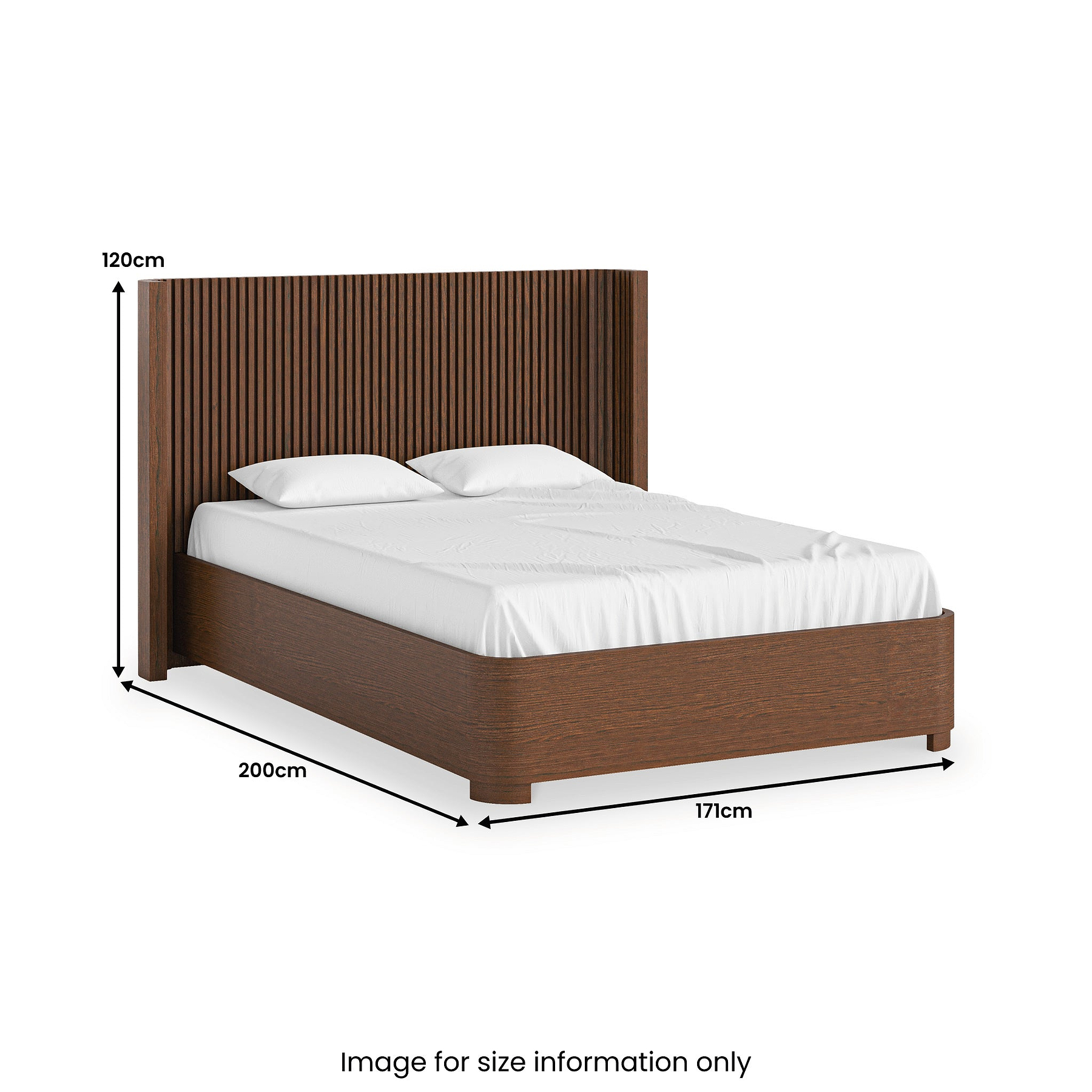 Shorwell Oak Slatted Double Bed Dark Stain Size1 from Roseland Furniture