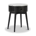 Shorwell Black & Marble 1 Drawer Side Table from Roseland Furniture