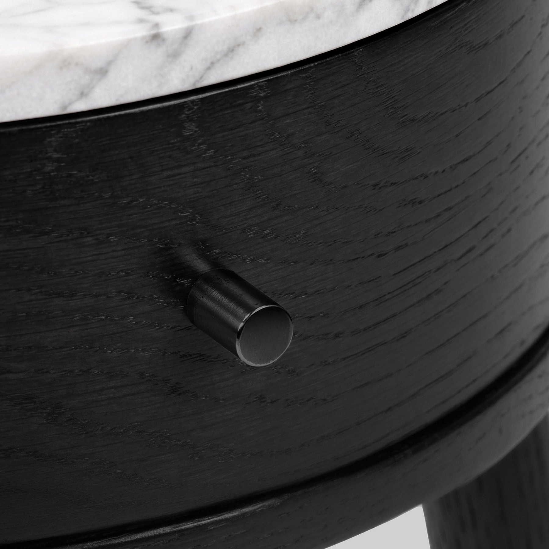 Shorwell Black & Marble 1 Drawer Side Table from Roseland Furniture