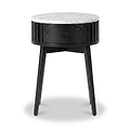 Shorwell Black & Marble 1 Drawer Side Table from Roseland Furniture